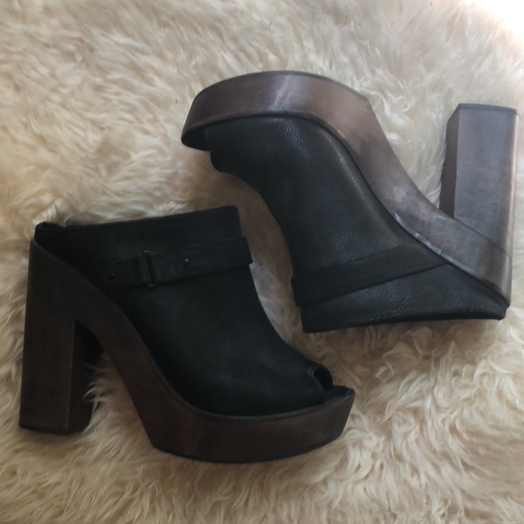 Joie like new black leather platform booties, 39 - Picture 4 of 6